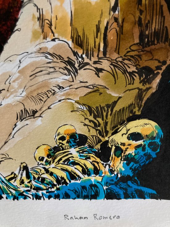 Enrique ROMERO (1930) - RAHAN - Color gouache and Indian ink signed - 1982