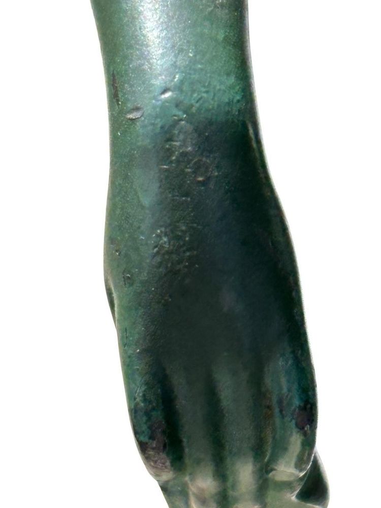 Dancer With Drapery, Signed Denis, In Spelter On A Marble Base