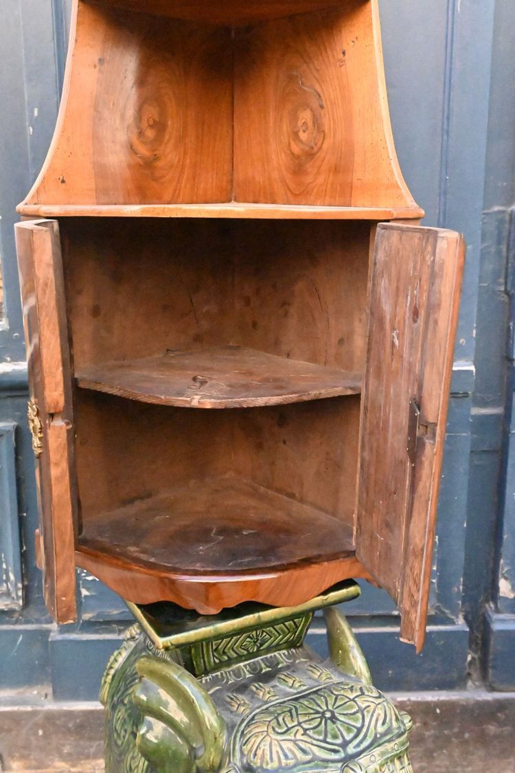 Louis XVI period veneered corner cupboard