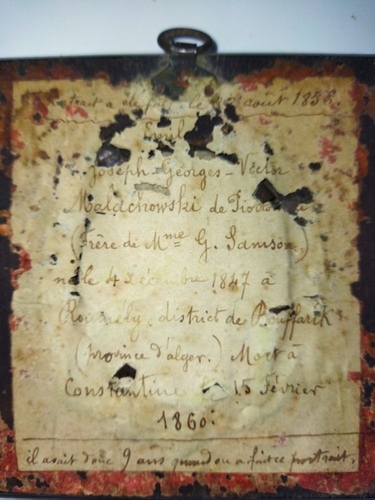 MINIATURES Objets de Vitrine Famille MALACHOWSKI DE PIOTROSKI ALGÉRIE CONSTANTINE XIX 