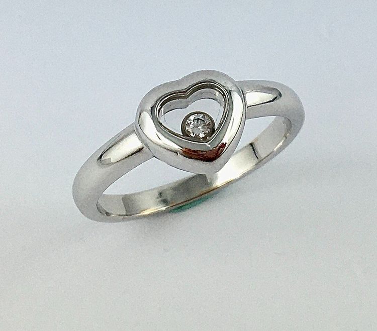 Bague Chopard Happy Diamonds Cœur Or Blanc Et Diamant
