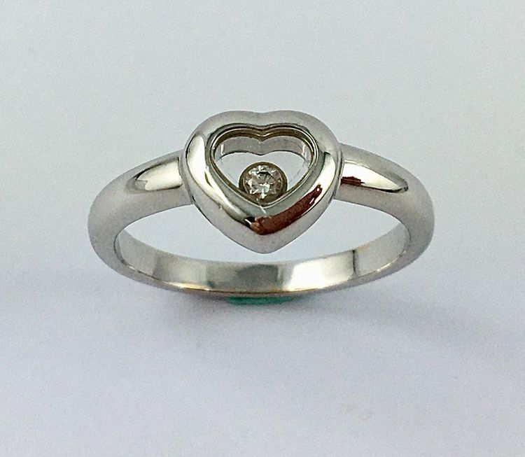 Bague Chopard Happy Diamonds Cœur Or Blanc Et Diamant