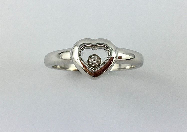 Bague Chopard Happy Diamonds Cœur Or Blanc Et Diamant