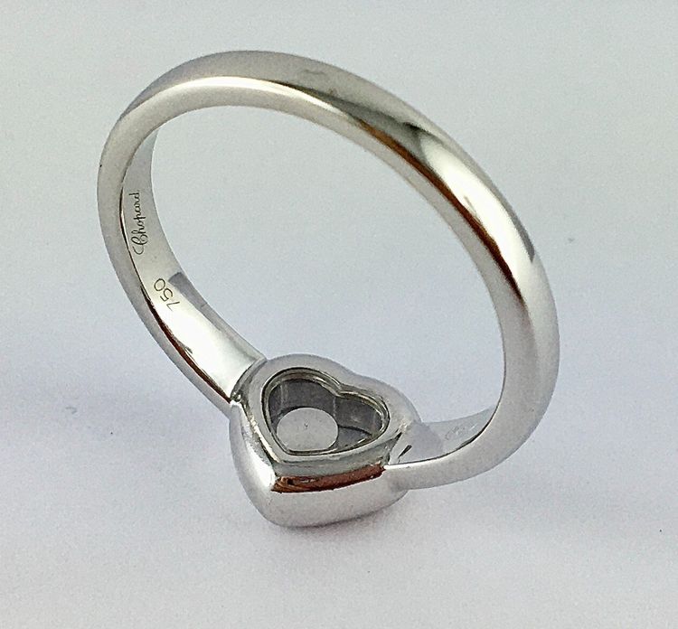 Bague Chopard Happy Diamonds Cœur Or Blanc Et Diamant