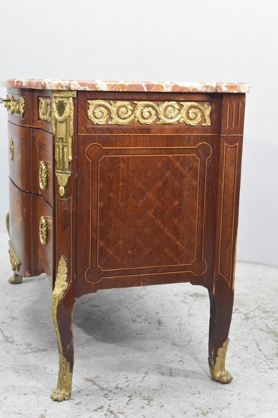 Commode De Style Transition Marquetée Bois De Rose XIXème