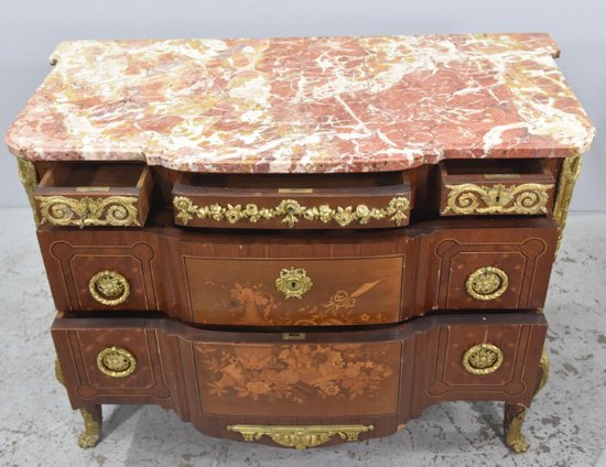 Commode De Style Transition Marquetée Bois De Rose XIXème