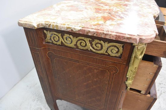 Commode De Style Transition Marquetée Bois De Rose XIXème