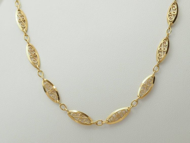 Collana in filigrana d'oro giallo 18 carati