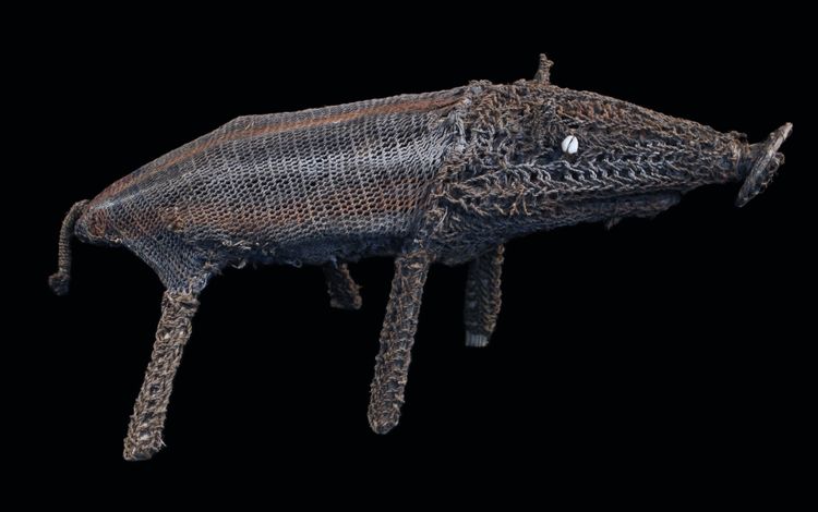 Amulette cochon, Figure De Culte tressée, Art Tribal, Papouasie Nouvelle Guinée, Océanie, 63 cm