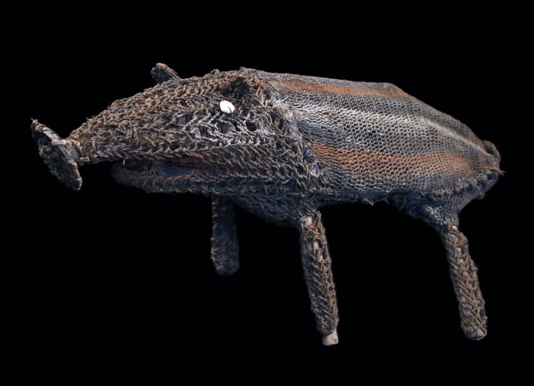Amulette cochon, Figure De Culte tressée, Art Tribal, Papouasie Nouvelle Guinée, Océanie, 63 cm