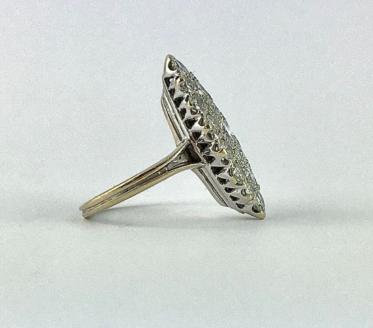 Bague Marquise Diamants Taille Brillant sur Or Blanc