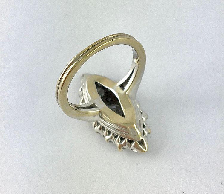 Bague Marquise Diamants Taille Brillant sur Or Blanc