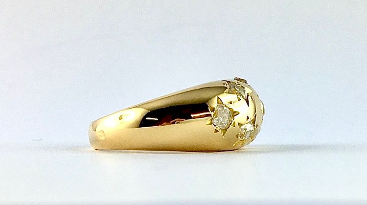 Bague Jonc Constellation Diamants Sur Or Jaune