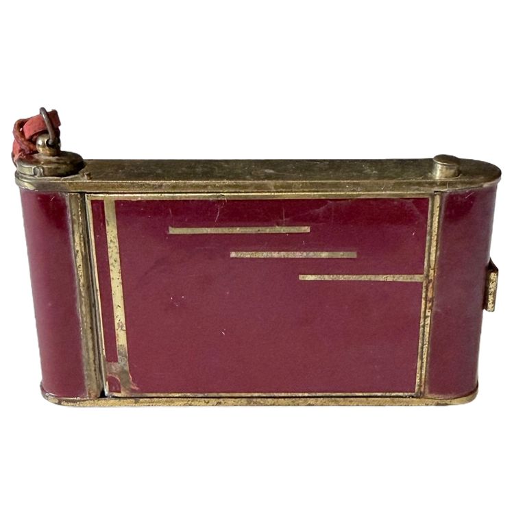 Art Deco Minaudière aus rot lackiertem Metall - Spiegel und Accessoires - 1930er Jahre