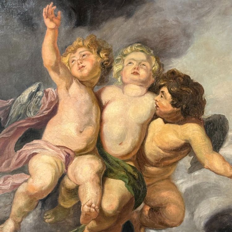 Grand tableau d'Angelots d'après Rubens