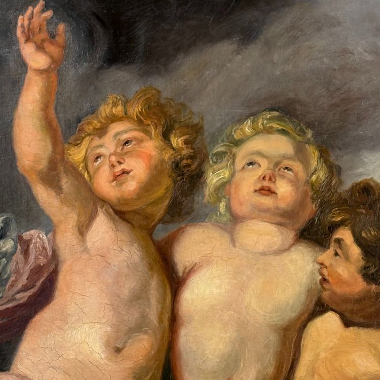 Grand tableau d'Angelots d'après Rubens