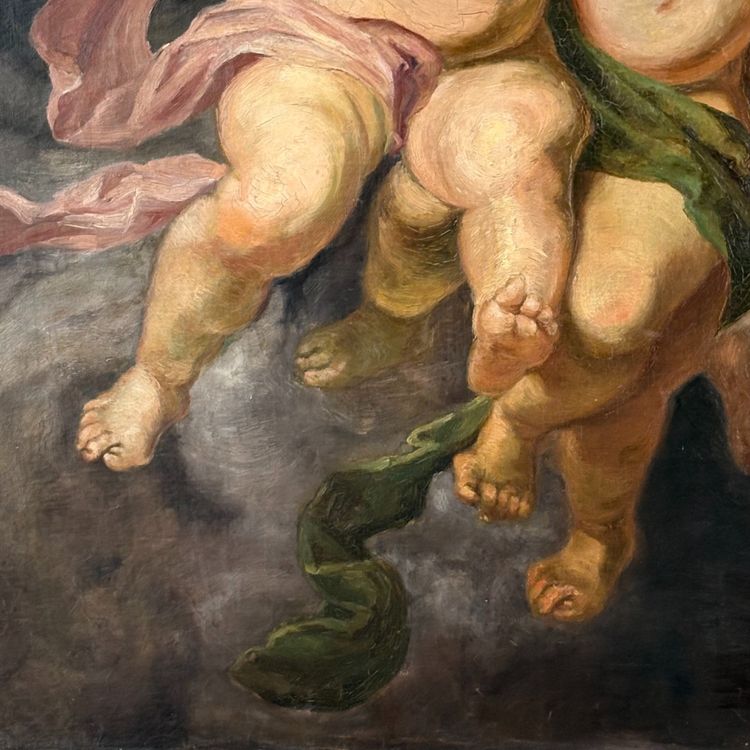 Grand tableau d'Angelots d'après Rubens