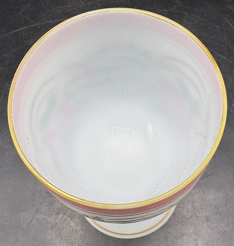 1930s SAINT LOUIS OGAMELED OPALINE CHALICE