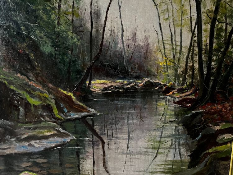 „Stille“, Öl auf Leinwand von Surroca