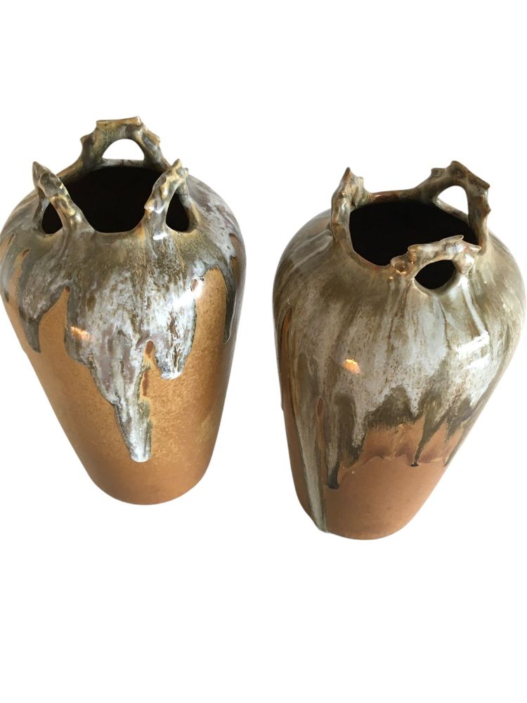 Paire de Vases en Grès, Signés, Années 1950/60