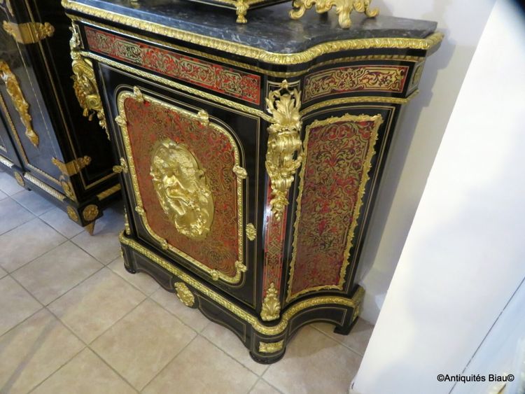 Konkaver Beistelltisch mit Boulle-Intarsien, Napoleon III.