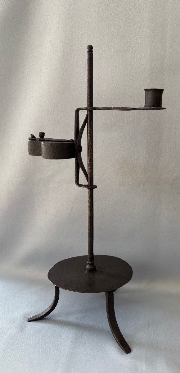 Wrought iron chandelier with a mechanism, 18th century