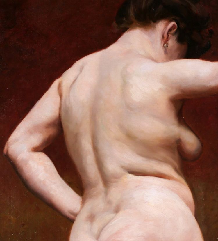Paul-Henri RIMBOUT, Femme nue, tableau, vers 1900-10 académie Belgique