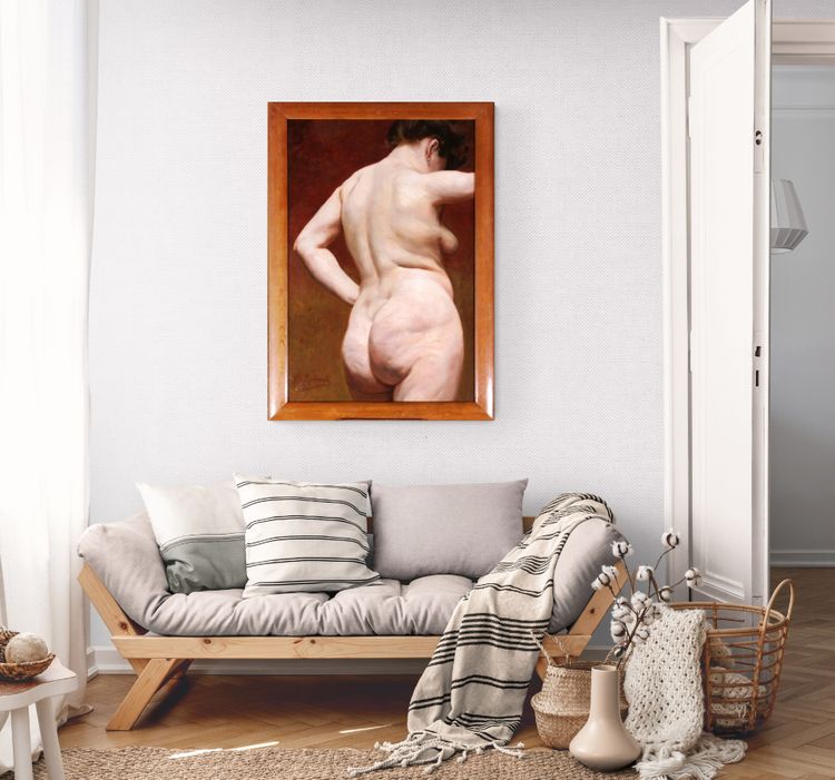 Paul-Henri RIMBOUT, Femme nue, tableau, vers 1900-10 académie Belgique
