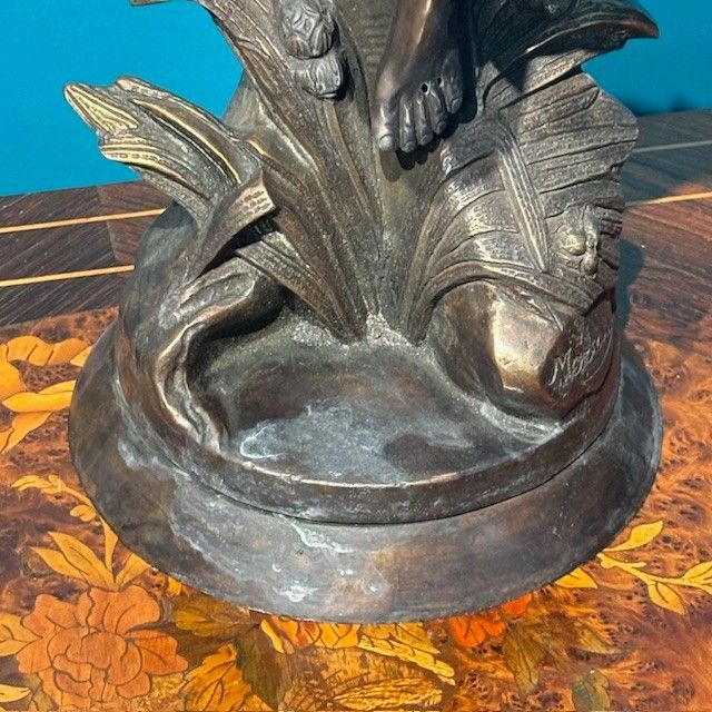 Antike Bronzeskulptur „Apollo“ von Moreau, Frankreich, 19. Jahrhundert. Höhe: 60 cm