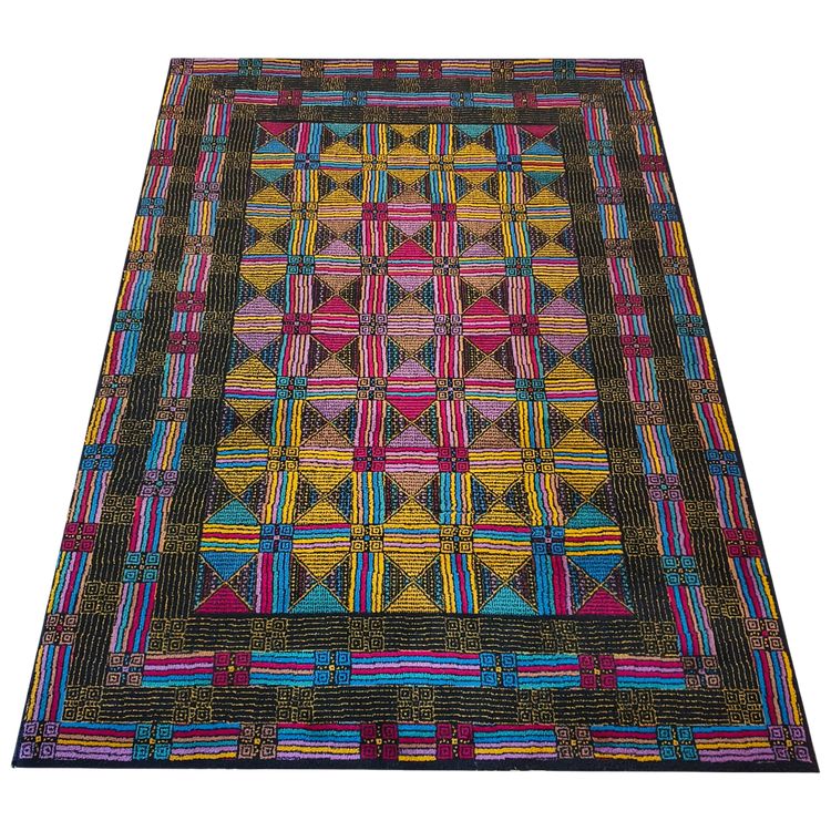 Magnifique tapis géométrique italien en laine des années 1980, signé Missoni pour T&J Vestor