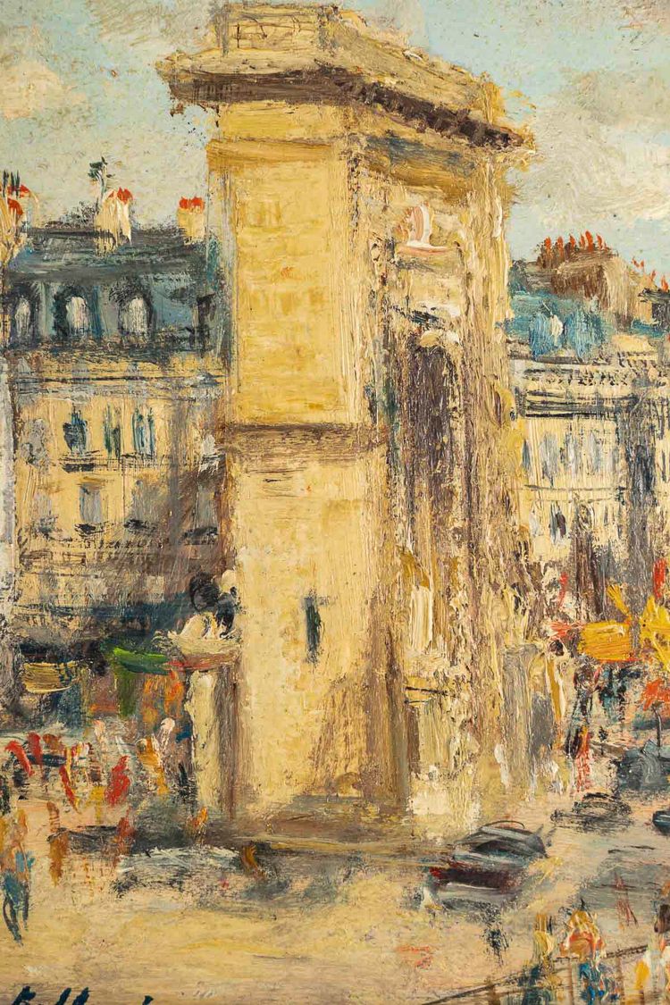 Serge Belloni (1925-2005) - La Porta Saint-Denis, olio su tela, 1970 circa