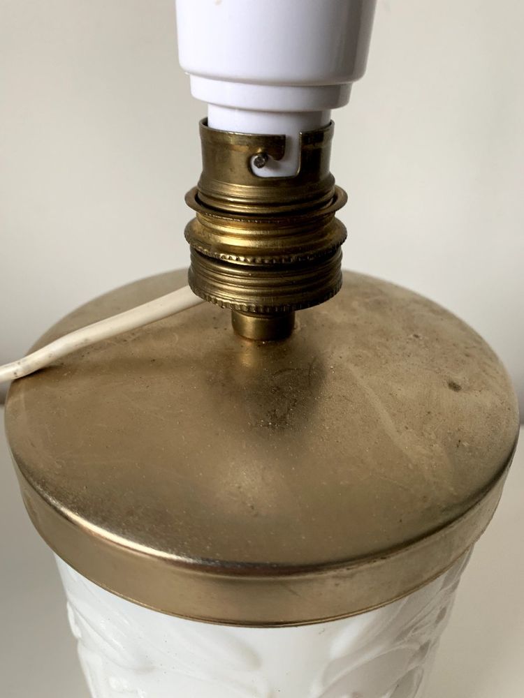Vintage lamp base in white opaline glass – 1950s/60s