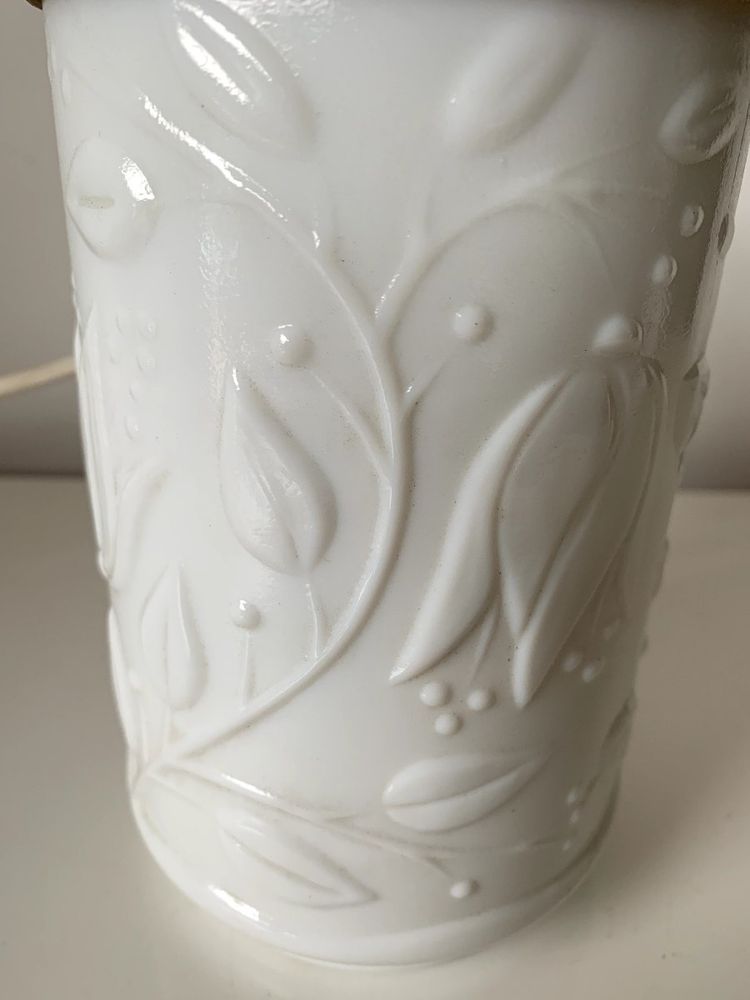 Vintage lamp base in white opaline glass – 1950s/60s