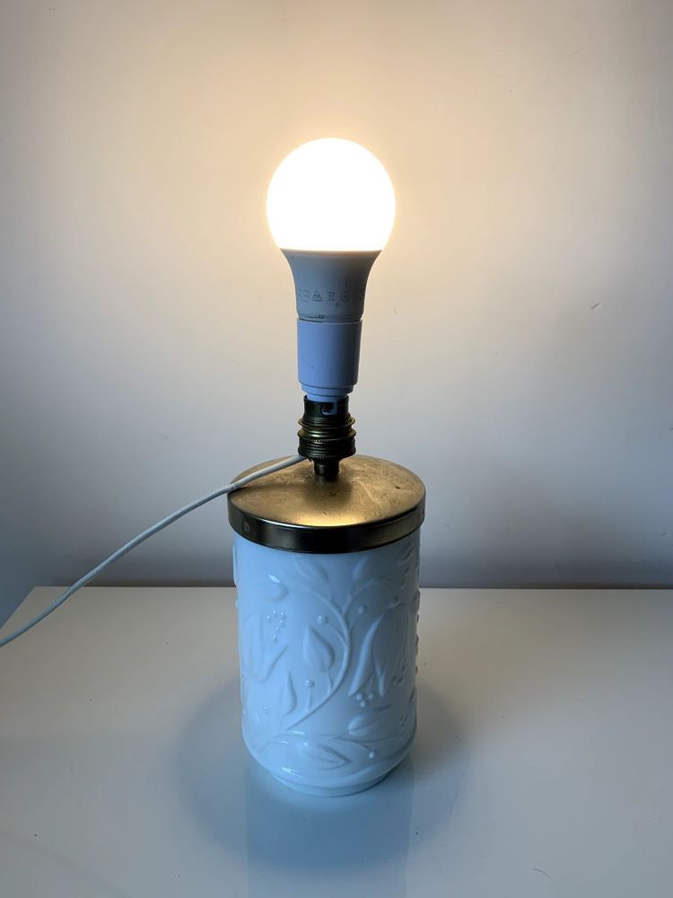 Vintage lamp base in white opaline glass – 1950s/60s