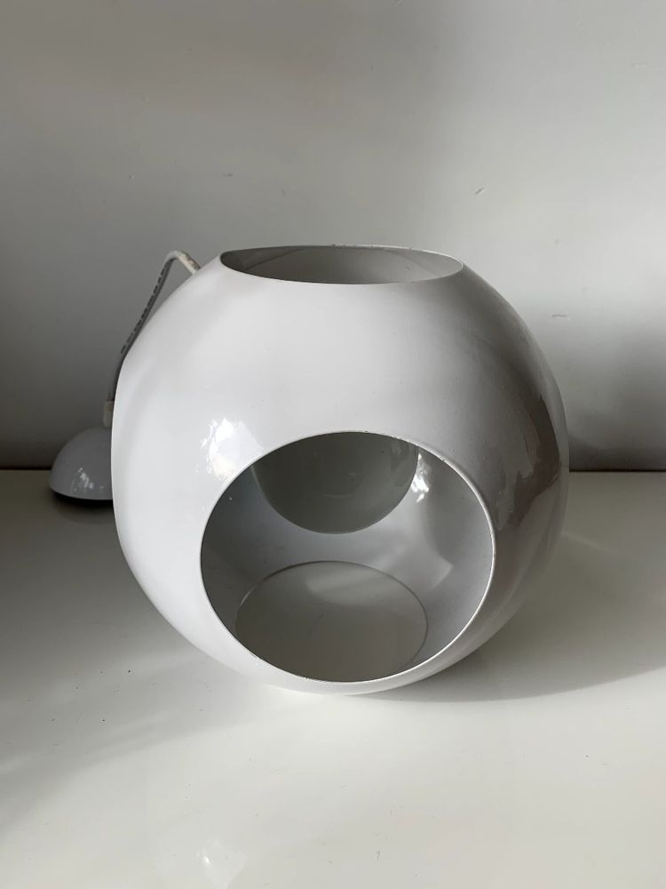 White metal ball pendant light – Mid-Century Style