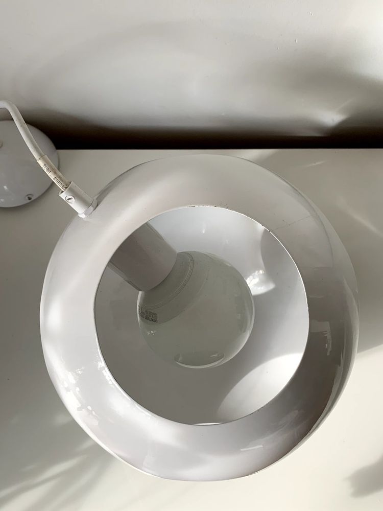 White metal ball pendant light – Mid-Century Style