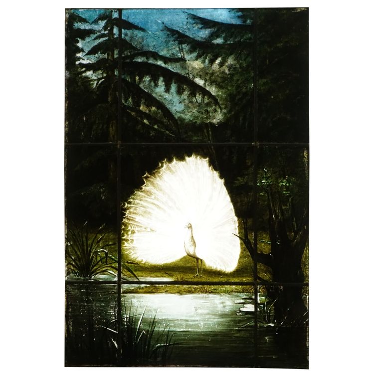 Vitrail - Vitraux - Paon clair-obscur