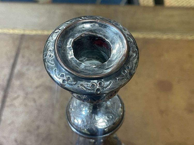 Silver-plated metal candlestick, early 20th century