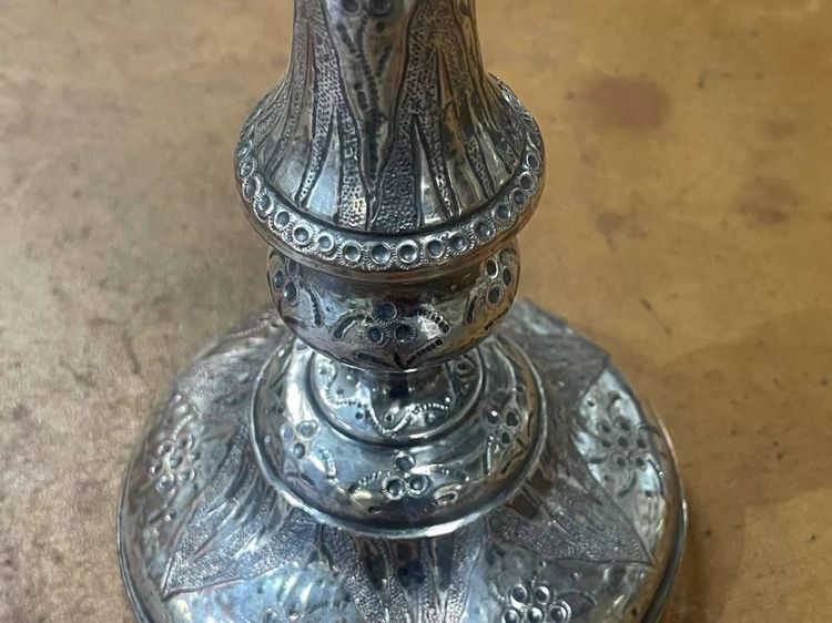 Silver-plated metal candlestick, early 20th century