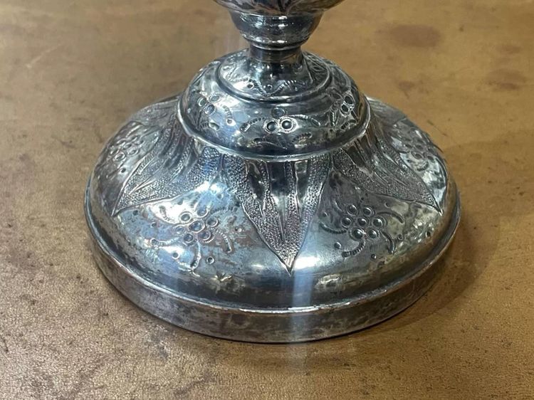 Silver-plated metal candlestick, early 20th century