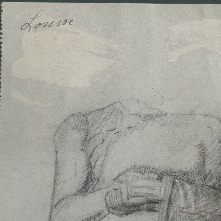 Dessin statue chaldéenne trouvée à Tello par M. de Sarzec