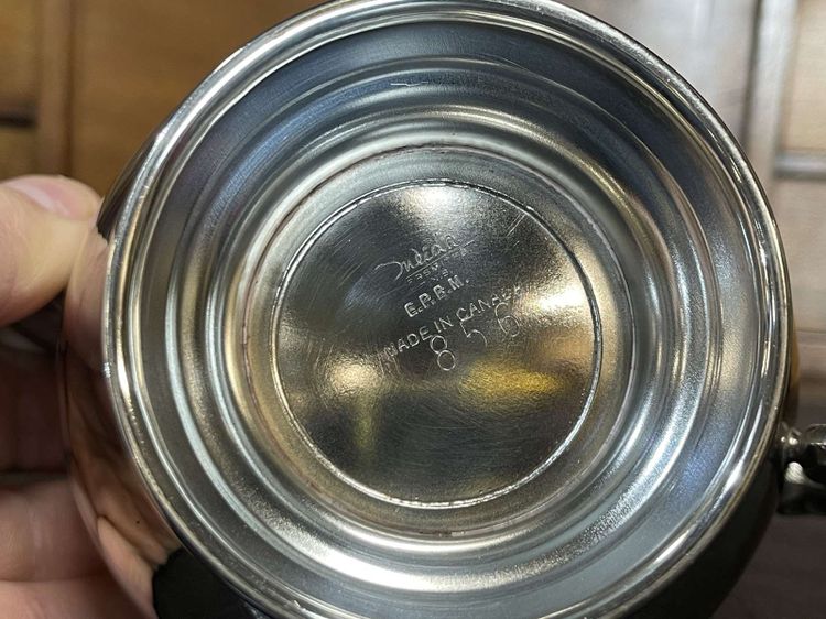 Piatto da portata per verdure in metallo argentato inglese degli anni '50
