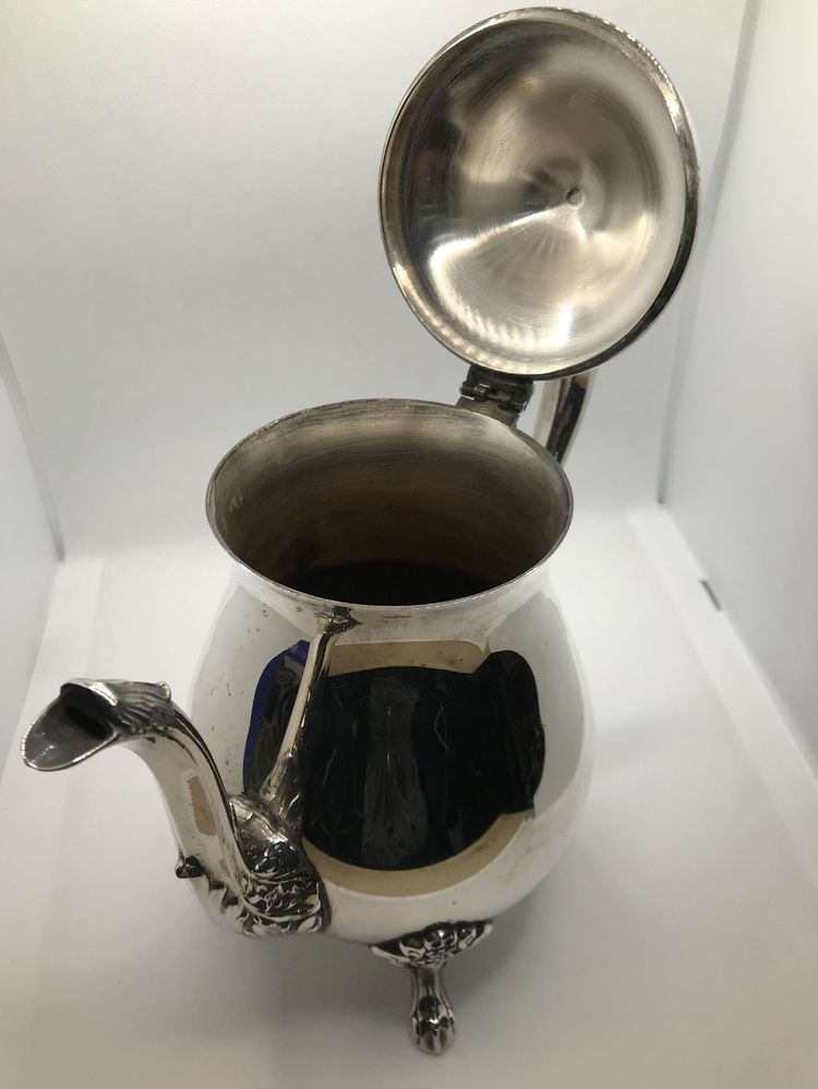 English silver-plated metal teapot