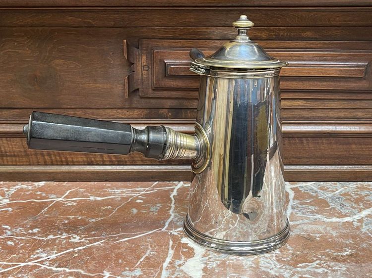 Late 19th century Napoleon III silver-plated chocolate pot