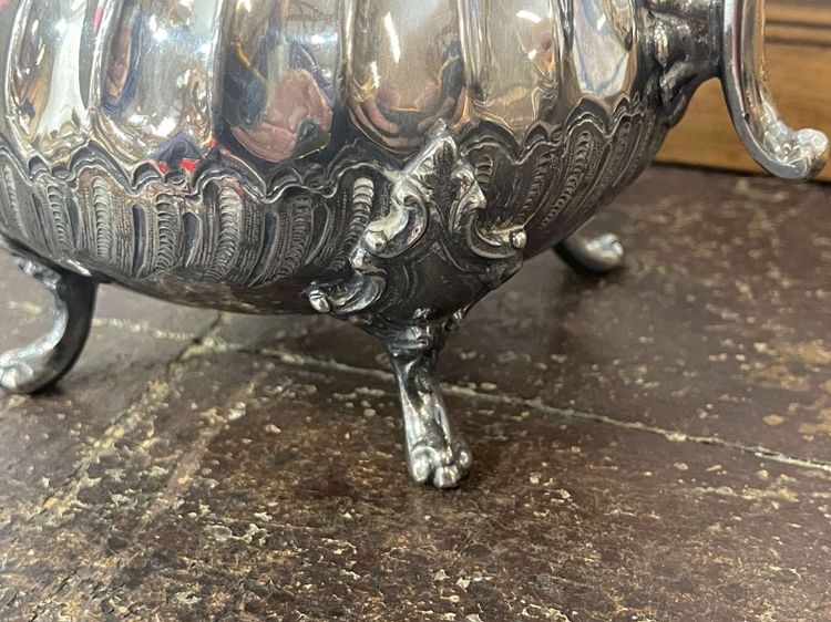 Louis XV style silver-plated metal teapot