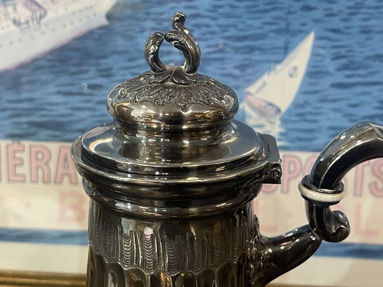 Louis XV style silver-plated metal teapot