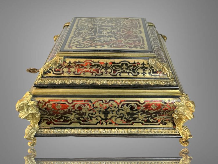 COFFRET EN MARQUETERIE BOULLE EPOQUE NAPOLEON III DE STYLE LOUIS XIV