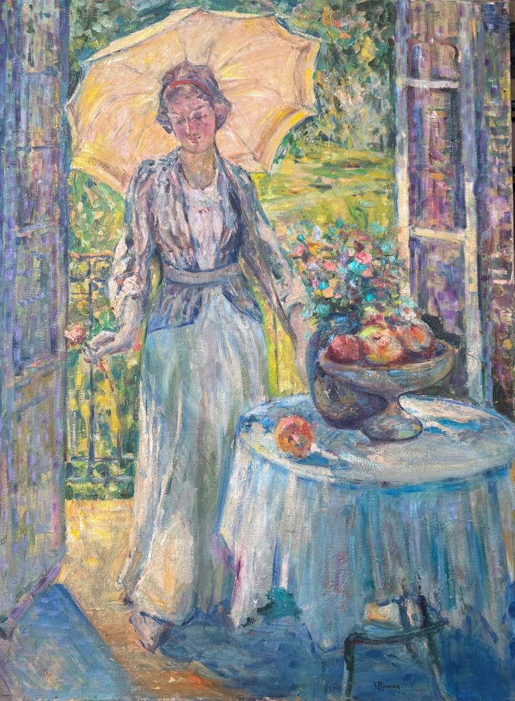 Frau mit Sonnenschirm