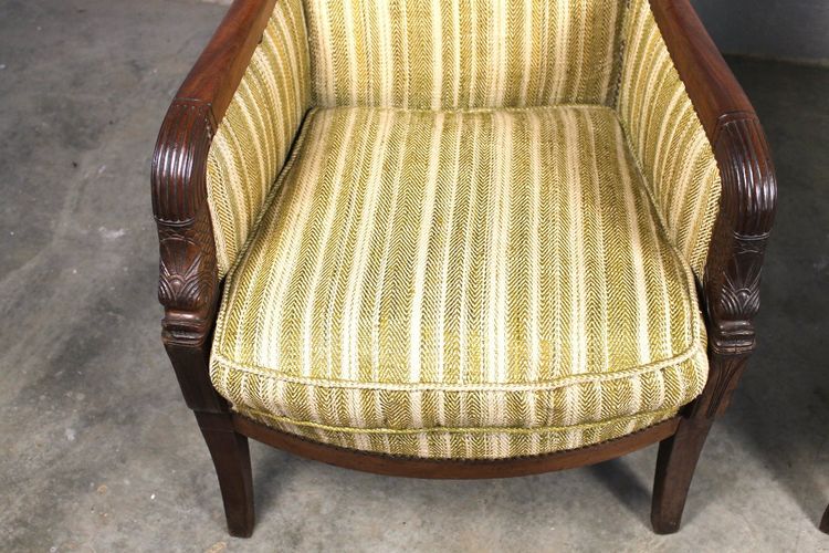 Paire de bergères en bois fruitier époque Empire 19ème
