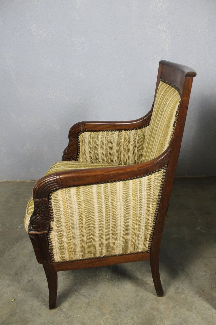 Paire de bergères en bois fruitier époque Empire 19ème
